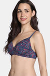 Zivame Padded Non Wired 3/4Th Coverage T-Shirt Bra - Pageant Blue — thumbnail 4